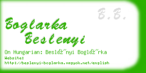 boglarka beslenyi business card